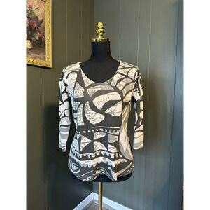 Katina Marie Grey Beige 3/4 Sleeve L